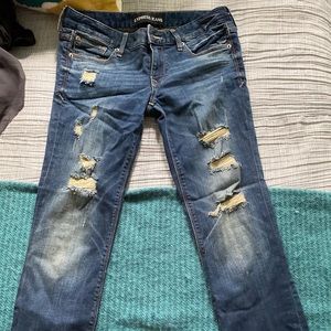 Express destroyed skinny jeans